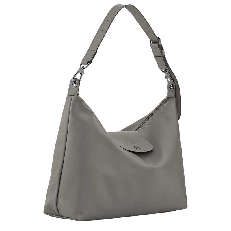 Le Pliage Xtra XL Hobo 袋 , 斑鸠灰 - 皮革  - 查看 3 7