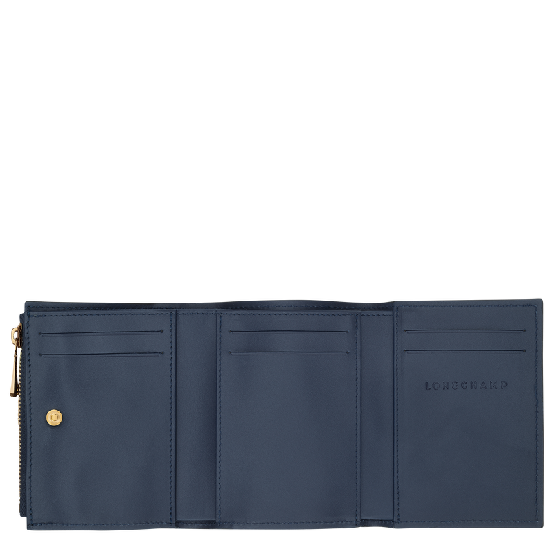 Épure Compact wallet , Navy - Leather  - View 3 of  3