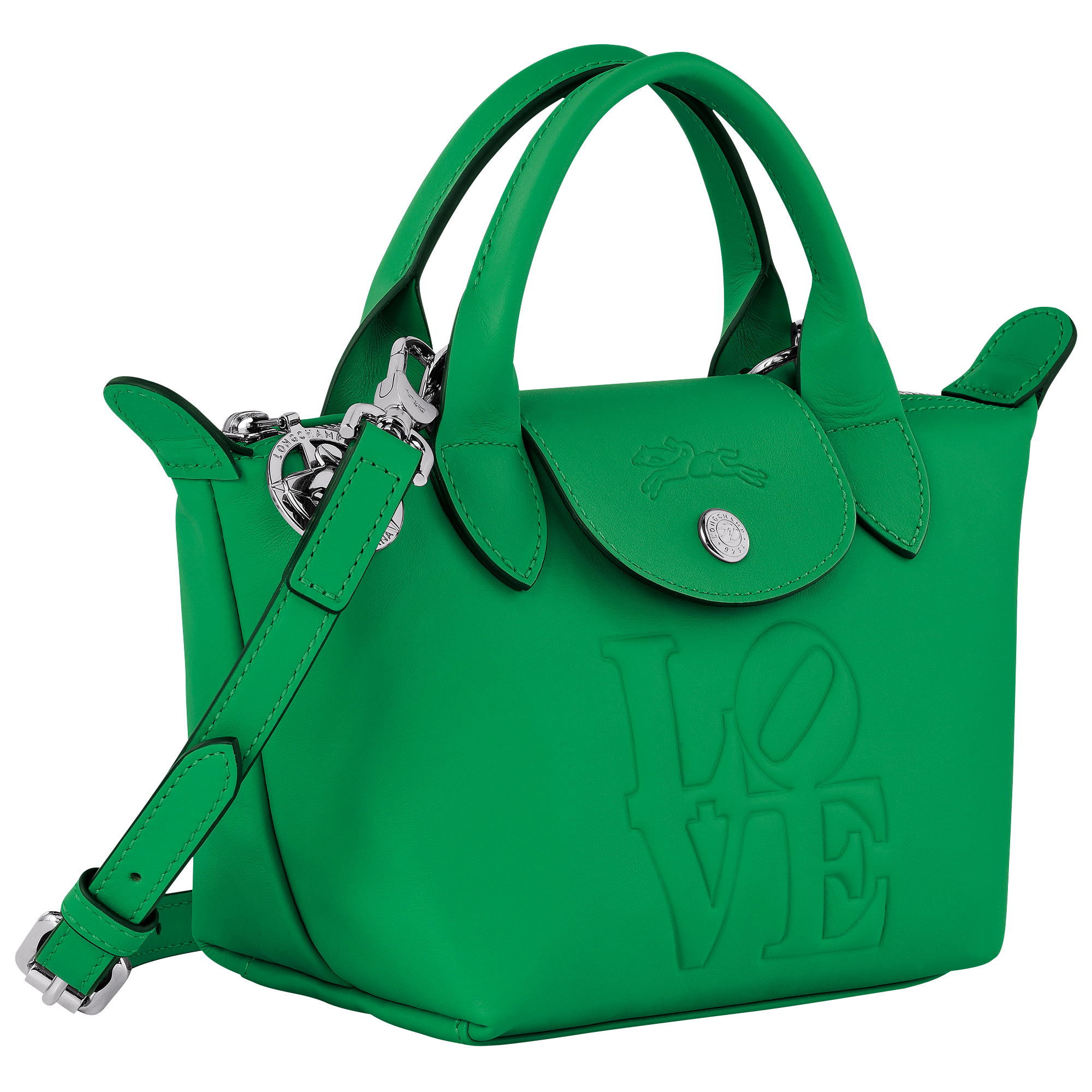Longchamp x Robert Indiana 手提包 XS, 绿色
