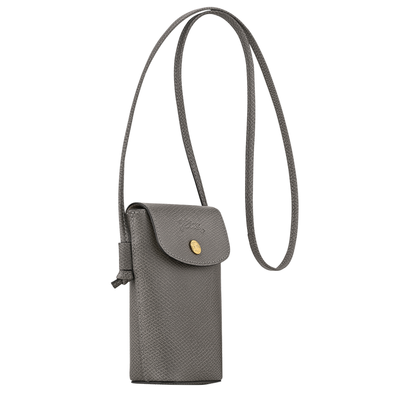 &Eacute;pure 皮革滚边装饰手机壳 , 斑鸠灰 - 皮革  - 查看 3 4