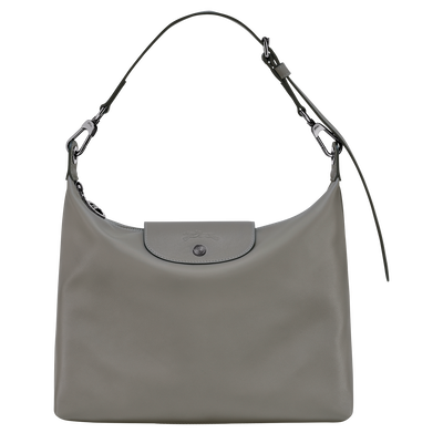 Le Pliage Xtra M Hobo 袋 , 斑鸠灰 - 皮革