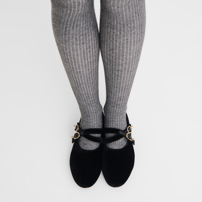 Le Foulonné Ballerinas , Black - Leather