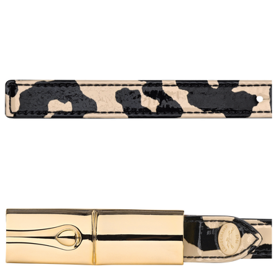 Le Roseau Ladies' belt , Black/Beige - Leather