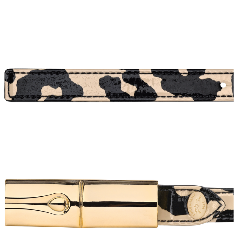 Le Roseau Ladies' belt , Black/Beige - Leather  - View 2 of  2