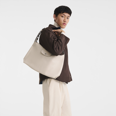 Le Pliage Xtra XL Hobo 袋 , 米白色 - 皮革