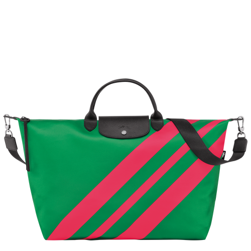 Le Pliage 系列 S 旅行包 , 草坪绿/石榴汁红 - 帆布 - 查看 1 5