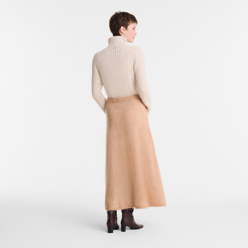Midi skirt , Biscuit - Knit  - View 3 of  6