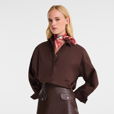 丝巾 50 , 赤陶色 - 真丝