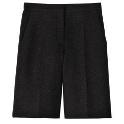 Bermuda shorts , Black - Bouclé