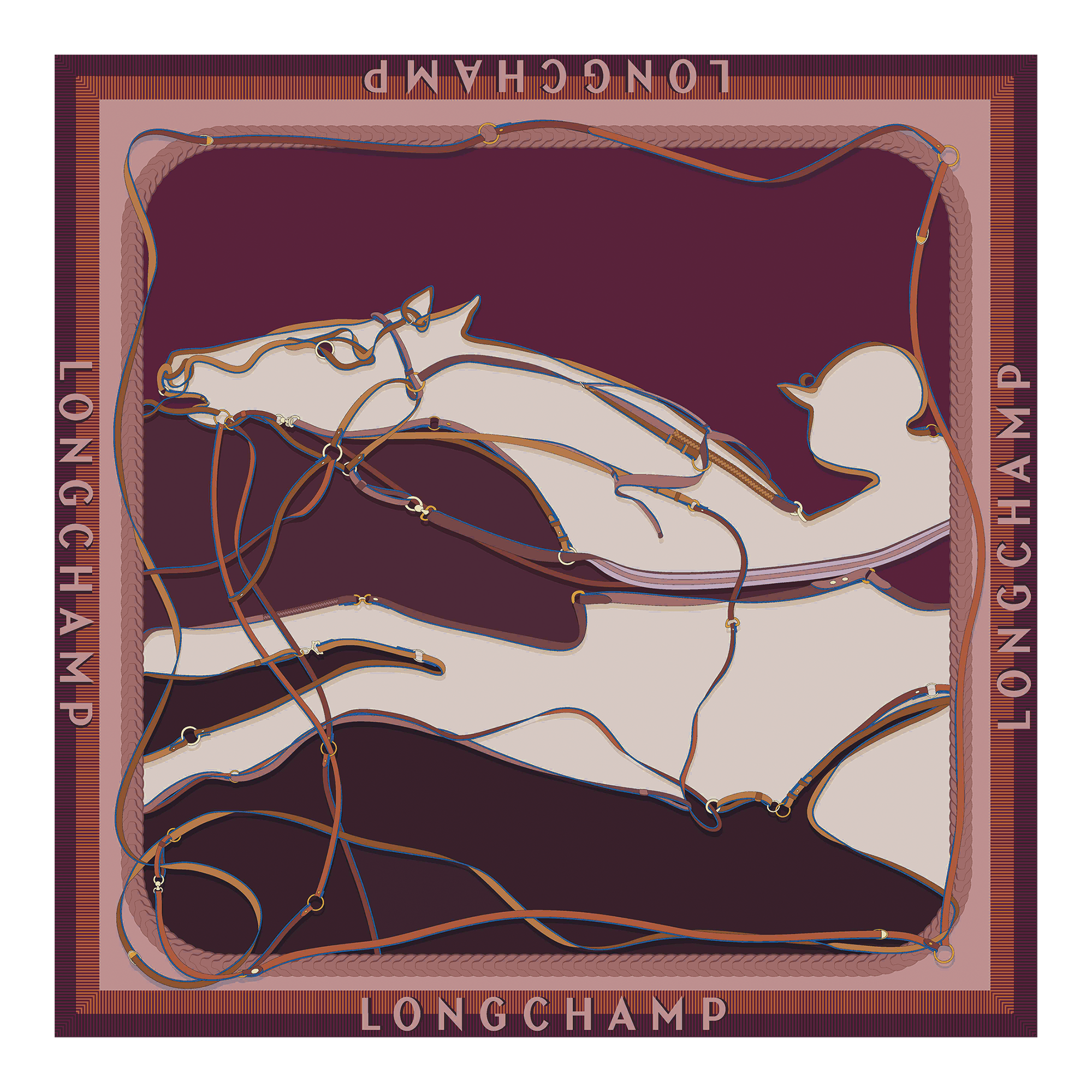 A Toute Allure Silk scarf 90, Pomegranate