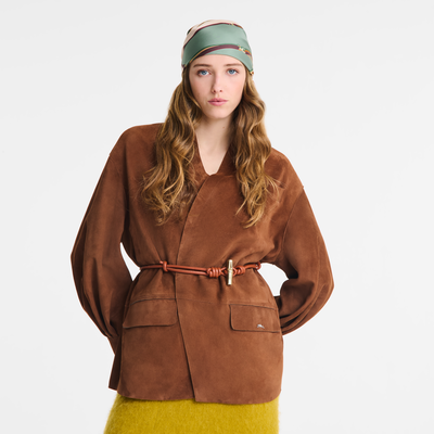 Le Roseau Ladies' belt , Bark - Leather