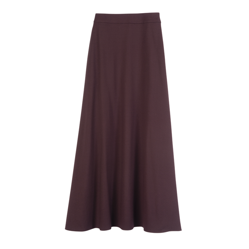 Midi skirt , Burgundy - Crepe  - View 1 of  4