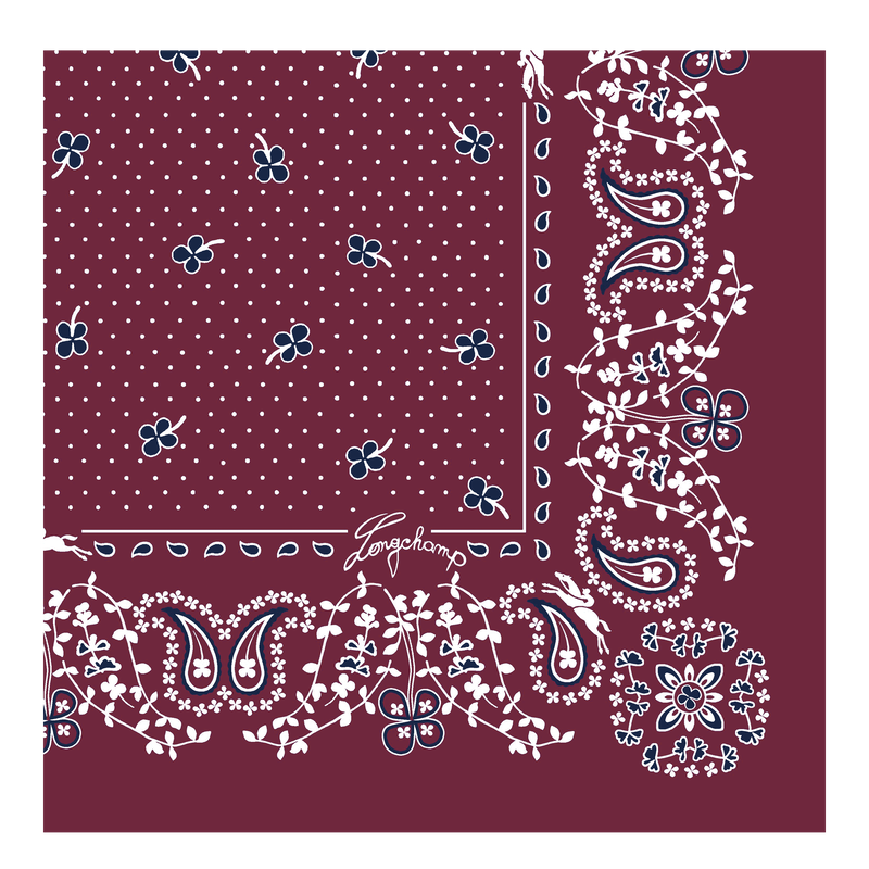 French Bandana Silk scarf 50 , Pomegranate - Silk  - View 3 of  3