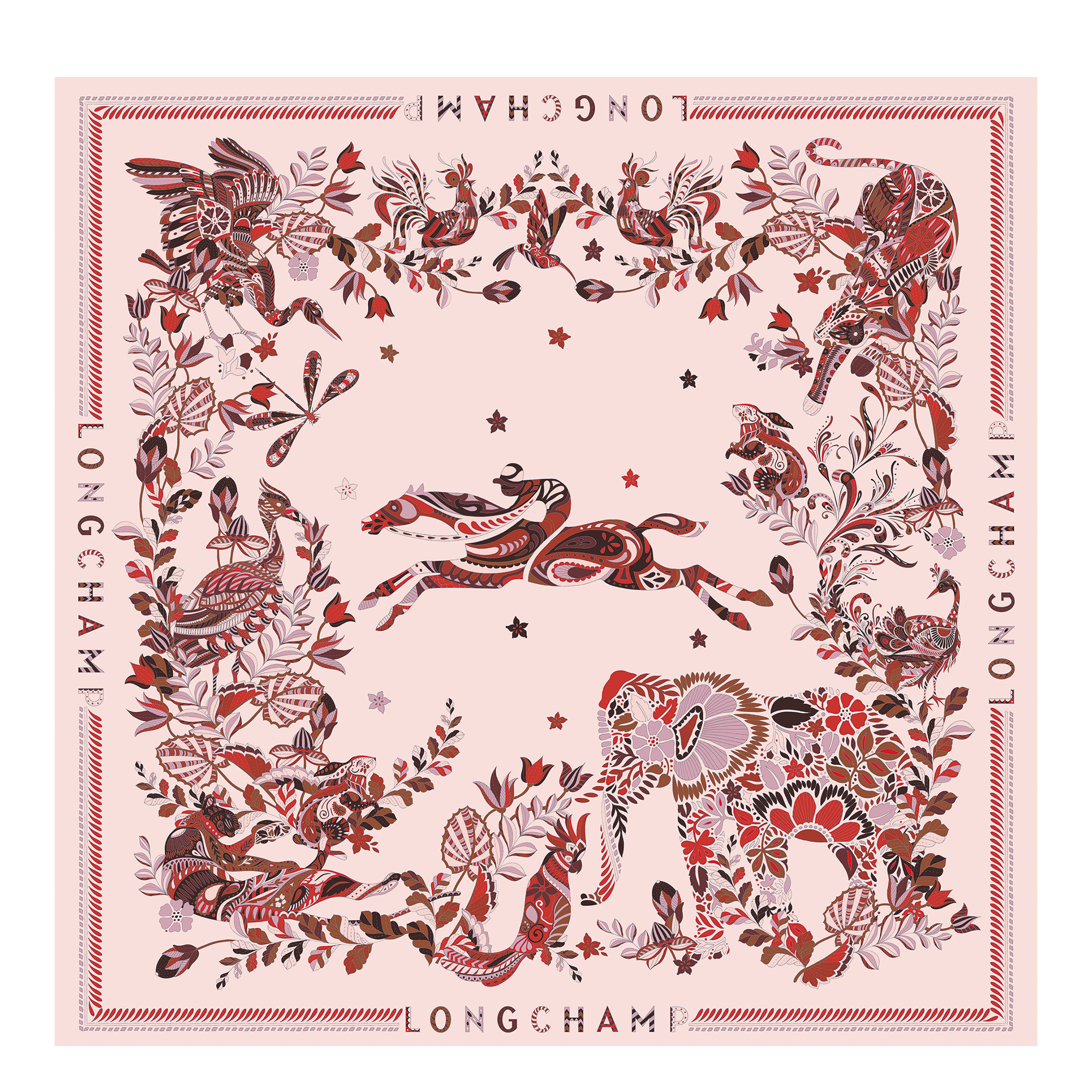 Longchamp森林 丝巾 90, 乌木色