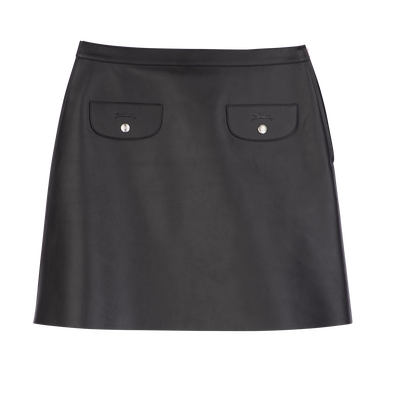 半身裙 , 黑色 - 皮革