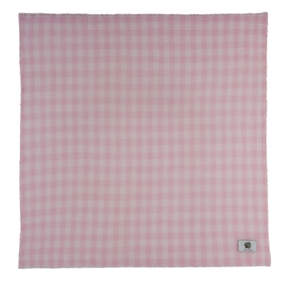 Summer Gingham Stole , Ballerina - Cashmere