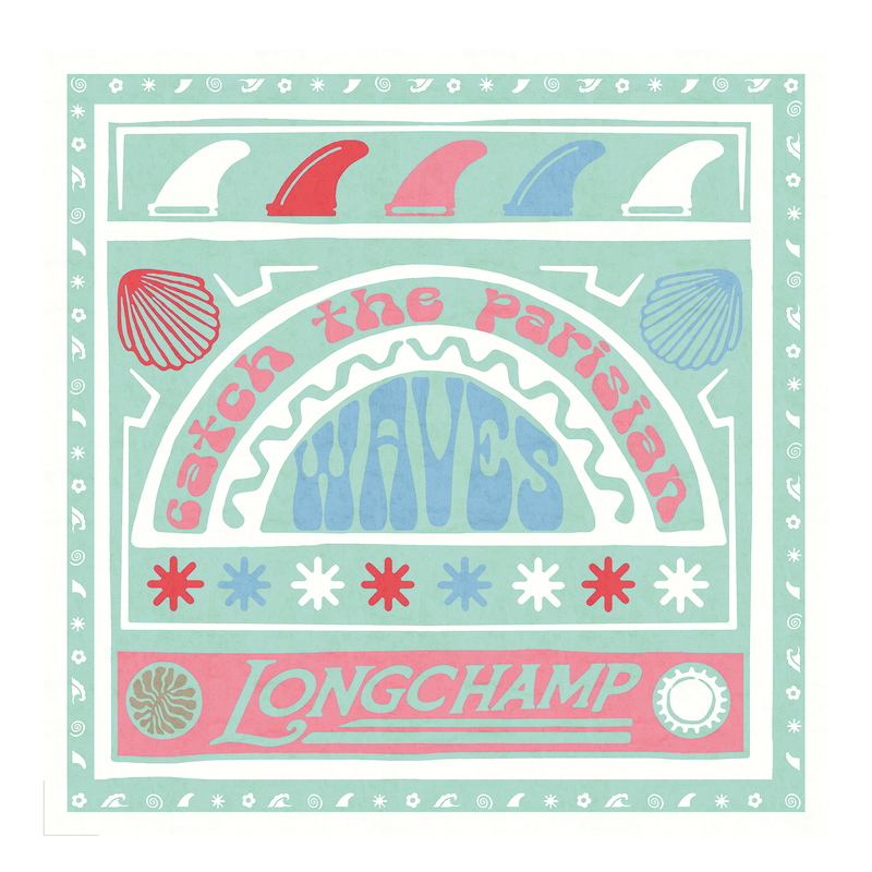 Catch The Parisian Wave Silk scarf 50 , Rainbow - Silk  - View 1 of  2