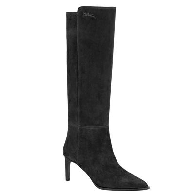 Elan Heel boots , Black - Leather