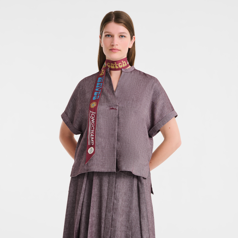 Shirt , Burgundy - Linen  - View 4 of  4