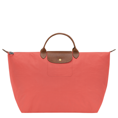 Le Pliage Original L 旅行包 , 草莓色 - 再生帆布