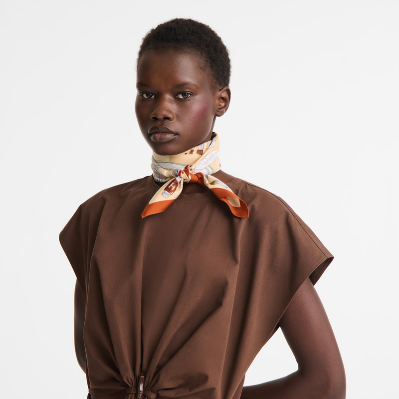 艺术家调色板 丝巾 70 , 腰果棕 - 真丝  - 查看 2 2