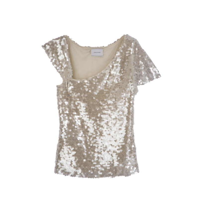 上衣 , 象牙色 - 亮片  - 查看 1 5