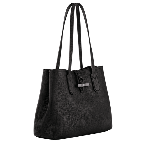 Roseau Essential M Tote bag , Black - Leather - View 3 of  5