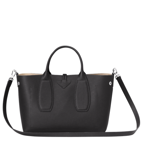 Roseau M Handbag , Black - Leather - View 4 of  7