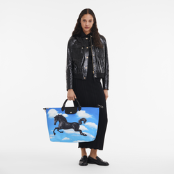 Longchamp x ToiletPaper S Travel bag , Cloud Blue - Canvas