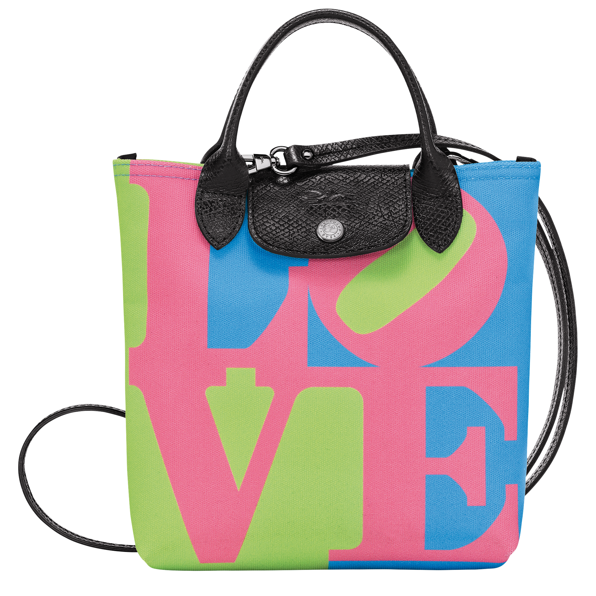 Longchamp x Robert Indiana 斜挎包 XS, 粉红色
