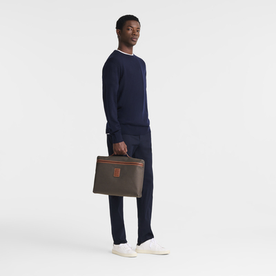 Boxford S 公文包 , 深棕色 - 再生帆布