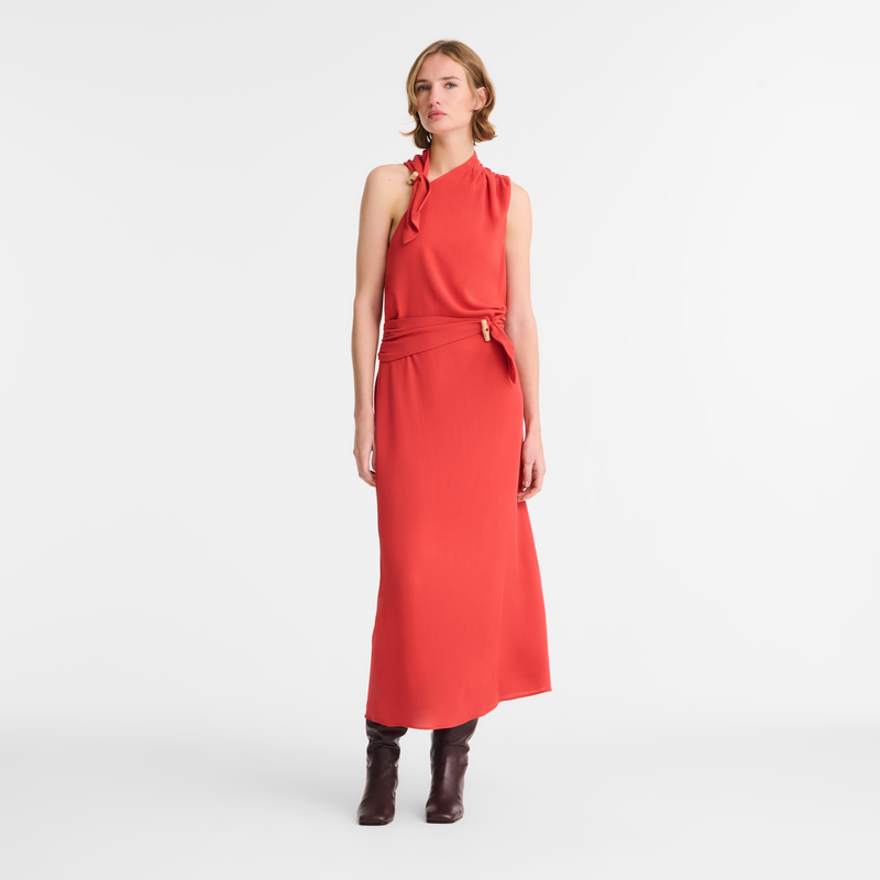 Dress , Red - Gabardine  - View 2 of  5