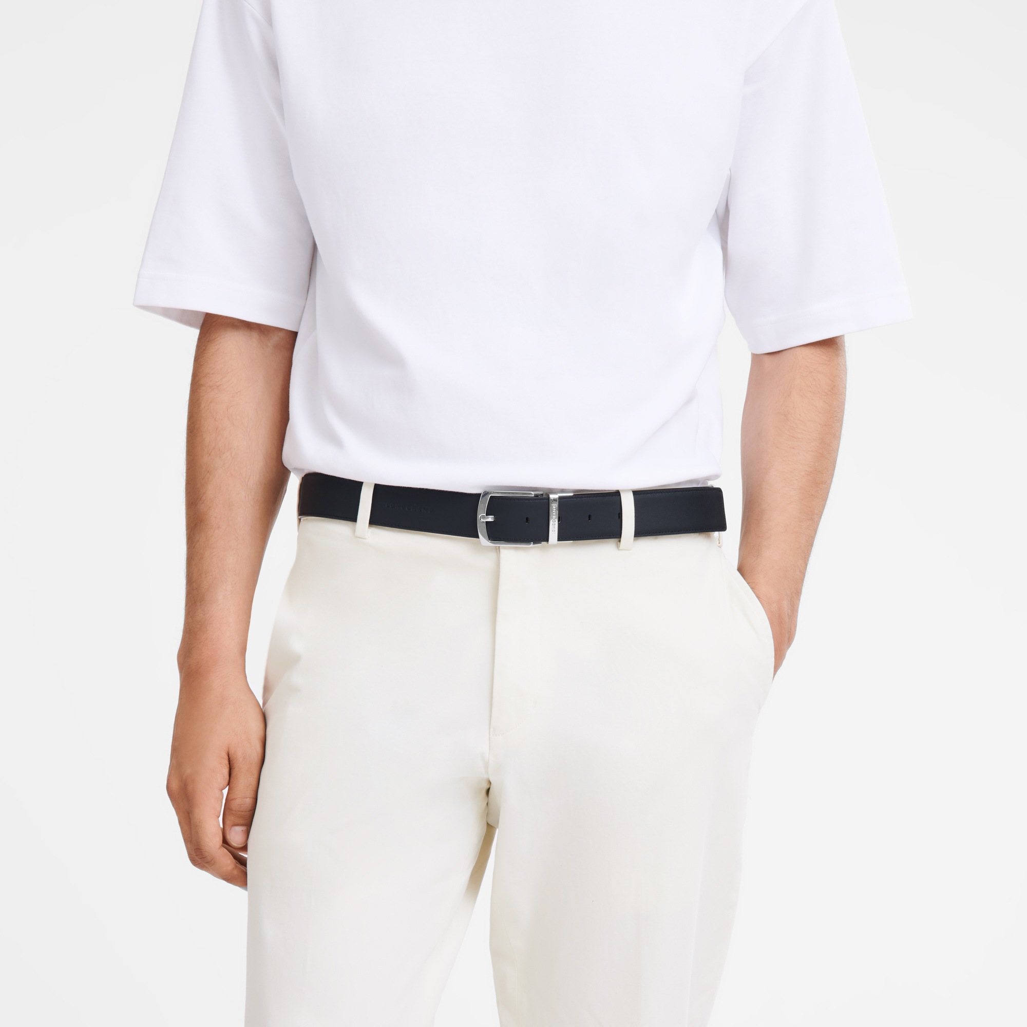 Le Foulonn&eacute; Men's belt, Mocha/Black