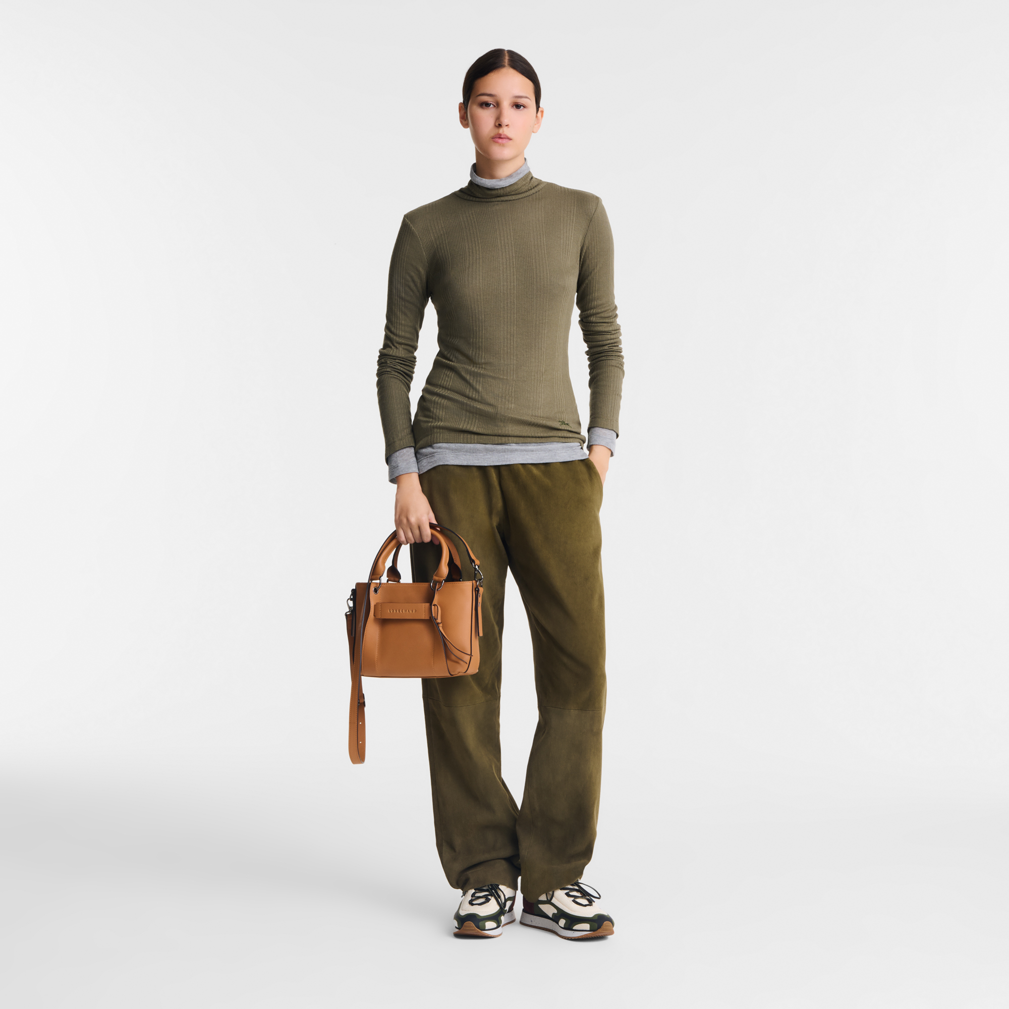 Longchamp 3D 手提包 S, 裸色