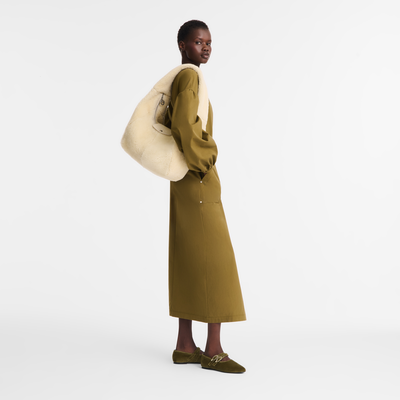 Le Pliage Xtra L Hobo 袋 , 象牙白 - 皮革