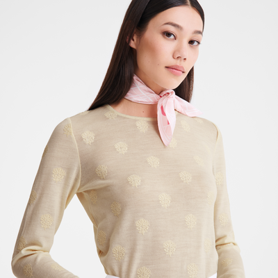null Round neck sweater, Ecru