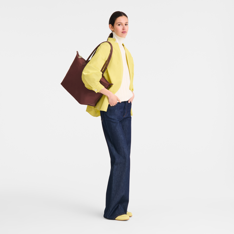 Le Pliage One L Tote bag , Burgundy - Canvas  - View 2 of  8