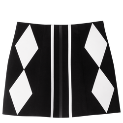 2023 秋冬系列 半身裙 , 黑/白色 - 皮革