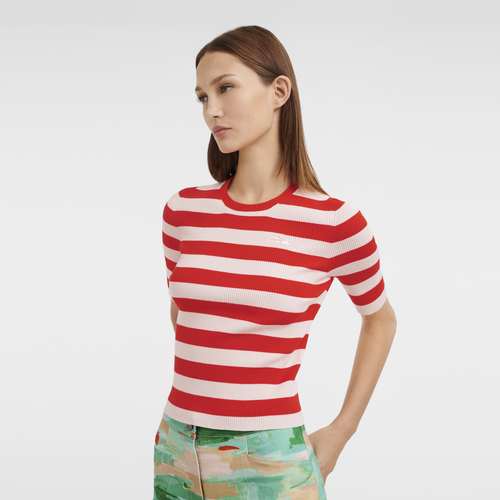 Spring/Summer 2023 Collection Knitted t-shirt, Orange/Pale Pink