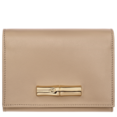 Le Roseau Compact wallet , Root - Leather