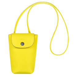 Le Pliage Xtra 皮革滚边装饰手机壳 , 柠檬黄 - 皮革
