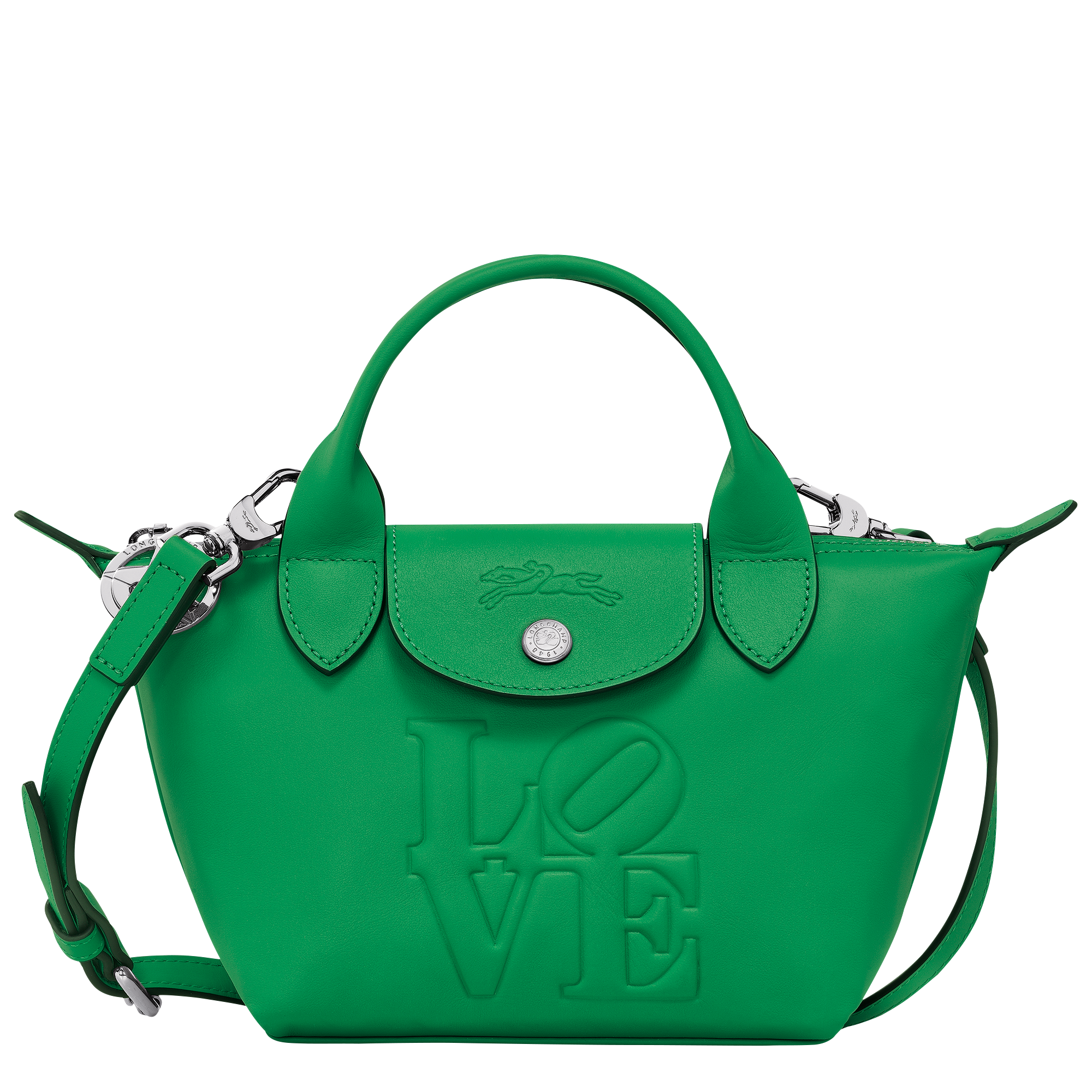 Longchamp x Robert Indiana 手提包 XS, 绿色