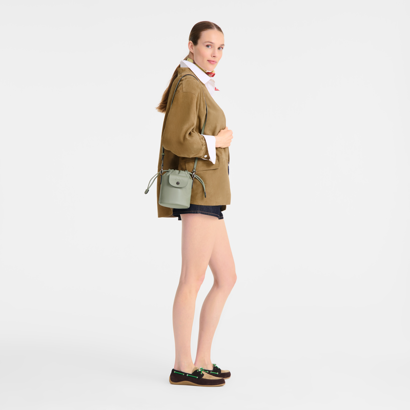 Le Pliage Xtra XS Bucket bag , Tundra - Leather  - View 2 of  6