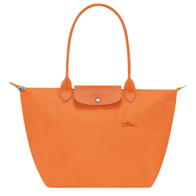 Le Pliage Green L Tote bag , Orange - Recycled canvas