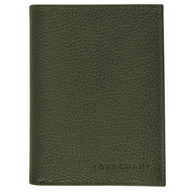 Le Foulonné Wallet , Khaki - Leather