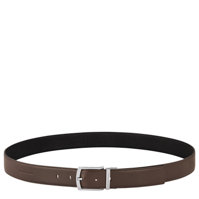 Le Foulonné Men's belt , Mocha/Black - Leather