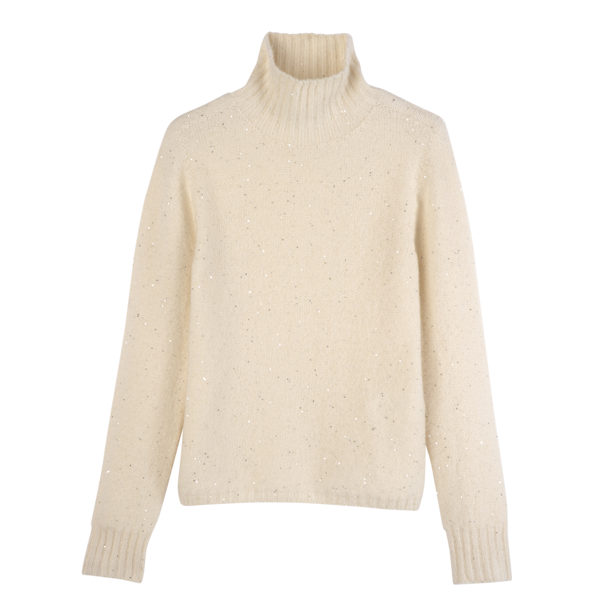 null High neck sweater, Ivory