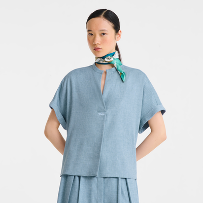 Tour Equestre Silk scarf 70 , Mint - Silk