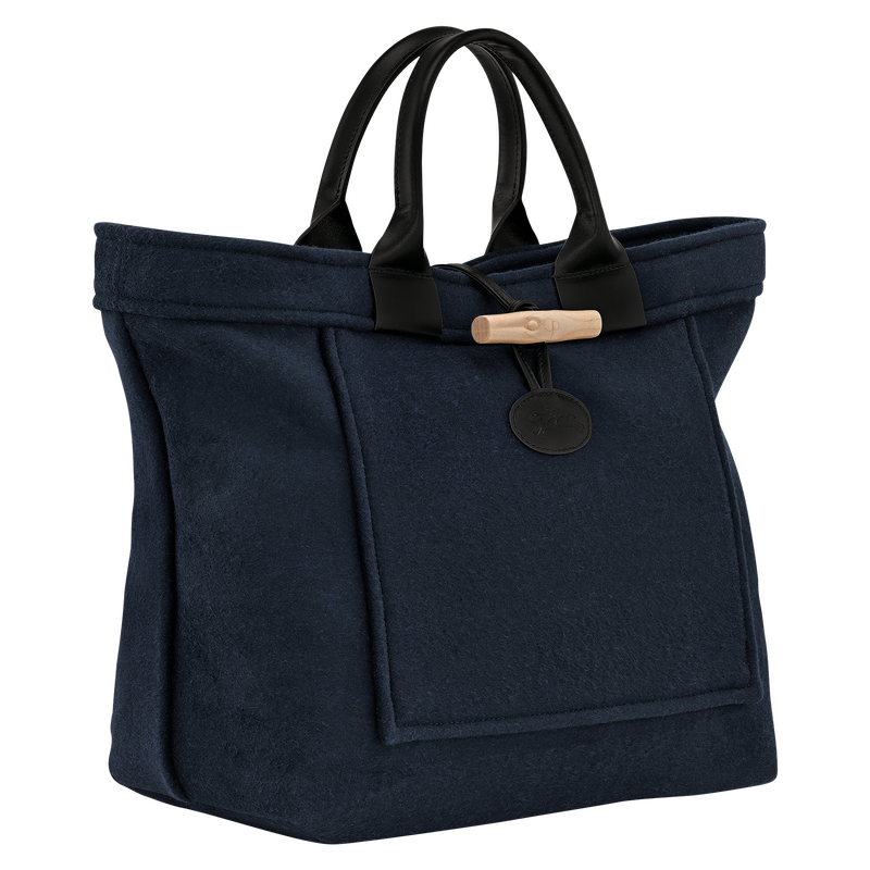 Le Roseau L Tote bag , Navy - Canvas  - View 3 of  5