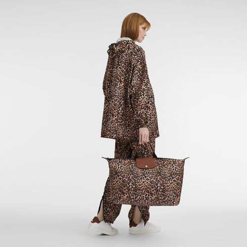 Longchamp X D'heygere 旅行包/双肩背包 S, 黑豹图案